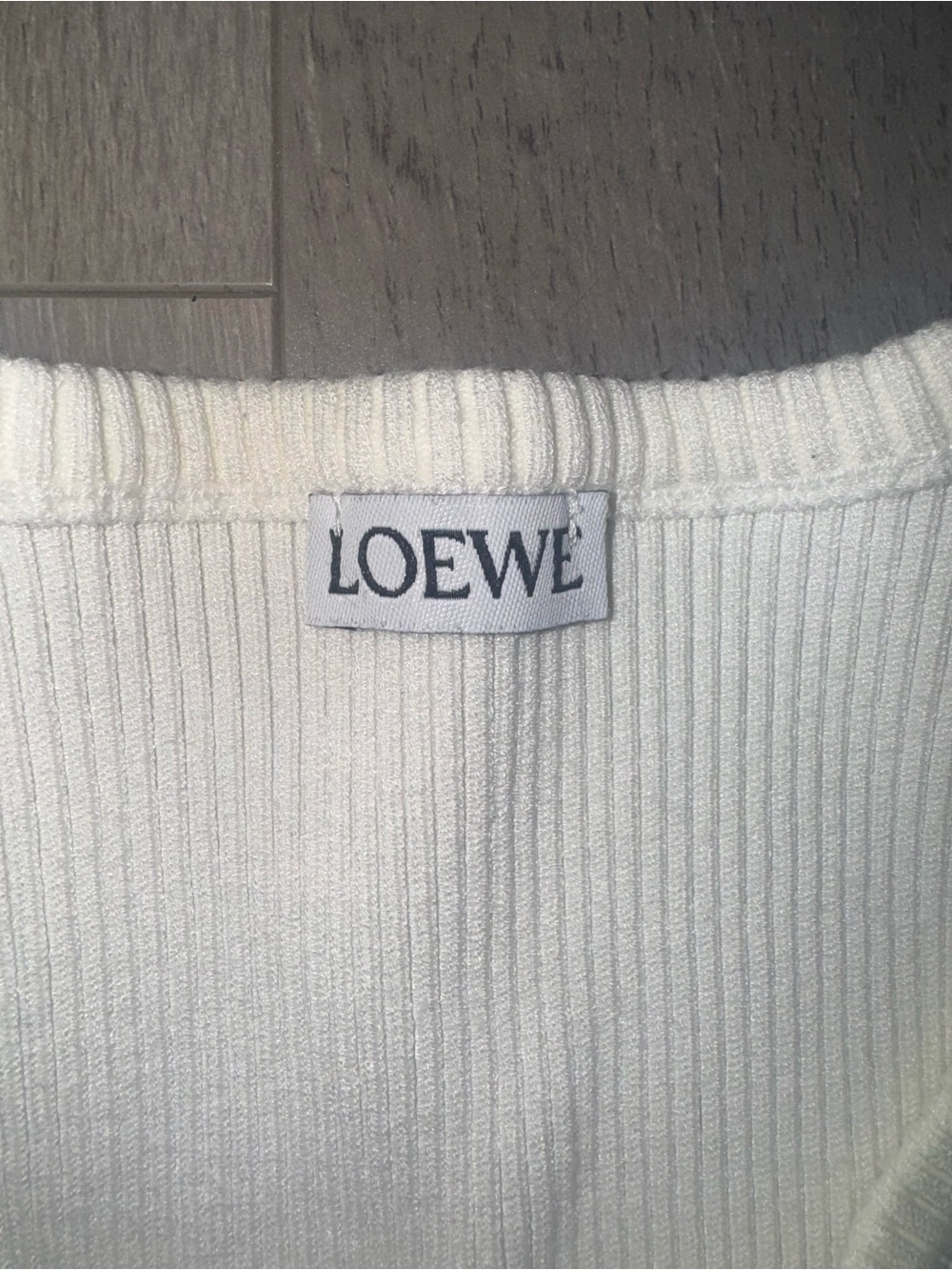 Loewe Cream Ribbed Logo Muscle Tank - Picture 5 of 7